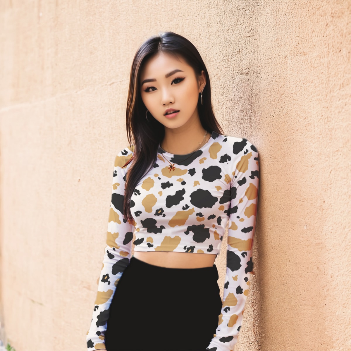 crop top cow print